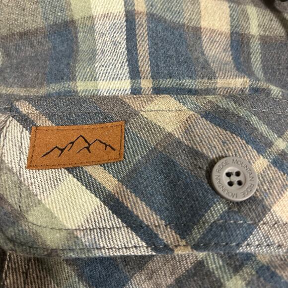 MOUNTAIN RIDGE Sz 2XL Plaid Blue Green Full Zip Button Hood Pockets Sherpa Warm - Picture 9 of 13